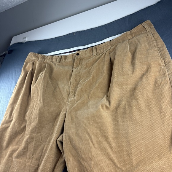 Polo Ralph Lauren Pants Men's 58x32 Brown Corduroy Flat Front Preppy Stretch BIG